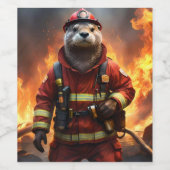 **「燃え盛る勇敢さ：オーター消防士** ワインラベル (シングルラベル)