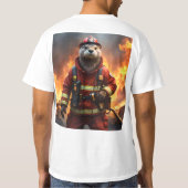 **「燃え盛る勇敢さ:オーター消防士** Tシャツ (裏面)