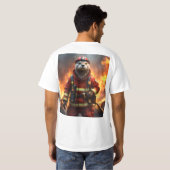 **「燃え盛る勇敢さ:オーター消防士** Tシャツ (裏面フル)