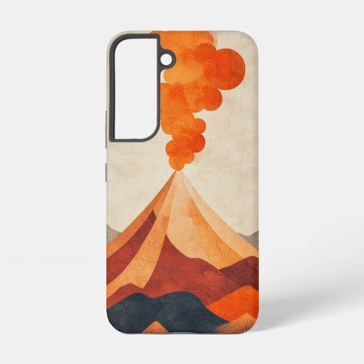 燃え盛る山噴火の電話ケース SAMSUNG GALAXYケース (裏面)