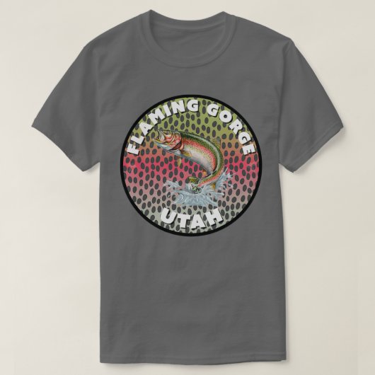 燃え盛る峡谷フライフィッシングUtah T Tシャツ (デザイン正面)