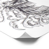 燃え盛る悪魔のスカルアートポスター ポスター (角)