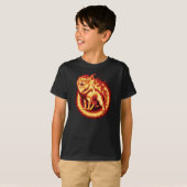 燃え盛る火のライオン Tシャツ (正面フル)