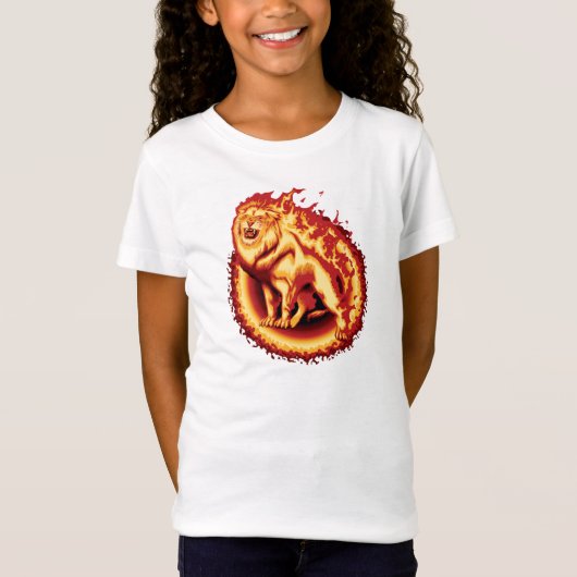 燃え盛る火のライオン Tシャツ (正面)
