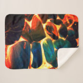 燃え盛る火山性溶岩またはメンバー上のカキの貝殻 シェルパブランケット (正面(横))