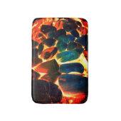 燃え盛る火山性溶岩またはメンバー上のカキの貝殻 バスマット (正面縦)