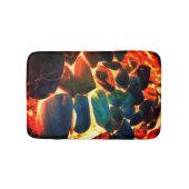 燃え盛る火山性溶岩またはメンバー上のカキの貝殻 バスマット (正面)