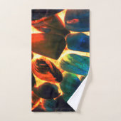 燃え盛る火山性溶岩や火の上に浮かぶ貝殻 バスタオルセット (ハンドタオル)