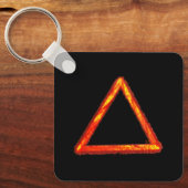 燃え盛る火要素の錬金術のシンボルメタル キーホルダー (正面)