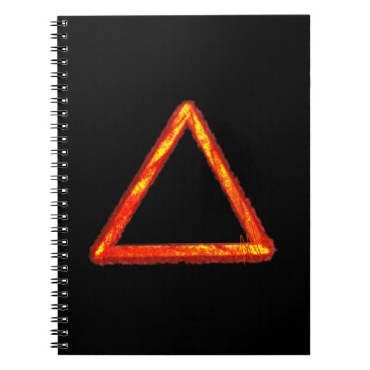 燃え盛る火要素の錬金術シンボル ノートブック (正面)