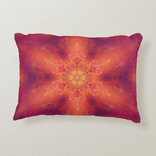 燃え盛る炎のフェニックス燃えるスノーフレーク アクセントクッション (裏面)