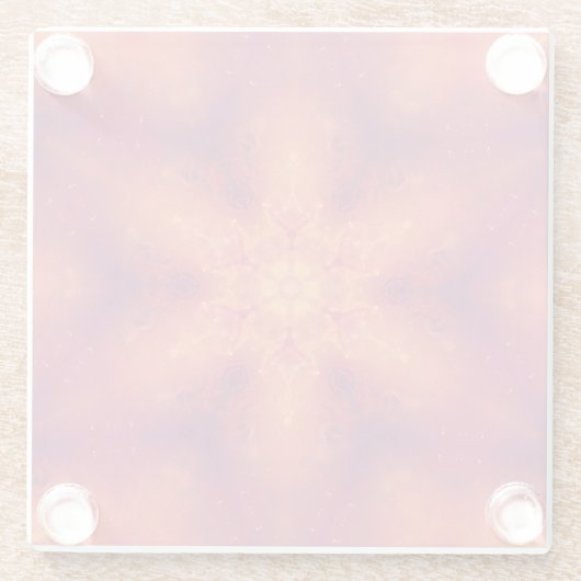 燃え盛る炎のフェニックス燃えるスノーフレーク ガラスコースター (裏面)