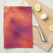 燃え盛る炎のフェニックス燃えるスノーフレーク キッチンタオル (四つ折り)