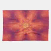 燃え盛る炎のフェニックス燃えるスノーフレーク キッチンタオル (横)