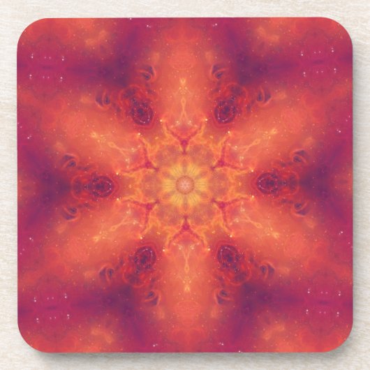 燃え盛る炎のフェニックス燃えるスノーフレーク コースター (正面)