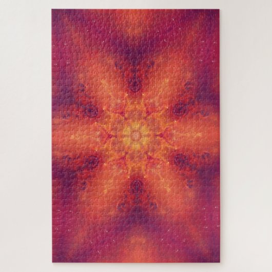 燃え盛る炎のフェニックス燃えるスノーフレーク ジグソーパズル (縦)