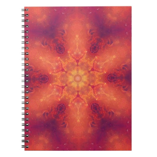 燃え盛る炎のフェニックス燃えるスノーフレーク ノートブック (正面)