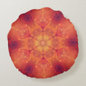 燃え盛る炎のフェニックス燃えるスノーフレーク ラウンドクッション (裏面)