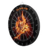 燃え盛る炎の黒 ダーツボード (正面右)