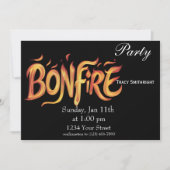燃え盛る焚き火の言葉アート 招待状 (正面)
