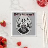 燃え盛る目の紙のナプキンの死神 スタンダードカクテルナプキン (インサイチュ)