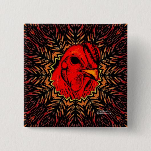 燃え盛る脳 缶バッジ (正面)