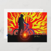 燃え盛る自転車ライダーポストカード ポストカード (正面/裏面)