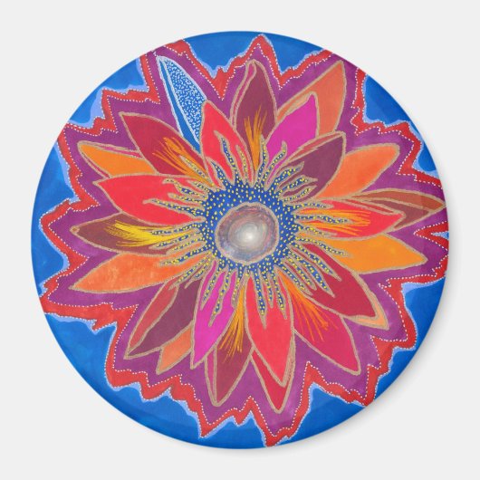 燃え盛る蓮の磁石 マグネット (正面)