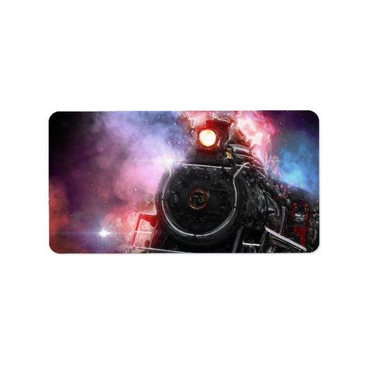 燃え盛る貨物列車 ラベル (正面)