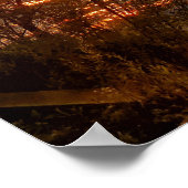 燃え盛る金ゴールドの夕日 ポスター (角)