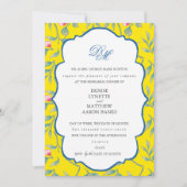 燃え盛る黄色いリハーサルディナー 招待状 (正面)