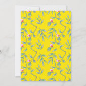 燃え盛る黄色いリハーサルディナー 招待状 (裏面)