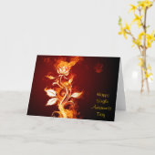 燃え立つことは幸せで独身のな認識度日-上がりました カード (黄色い花)