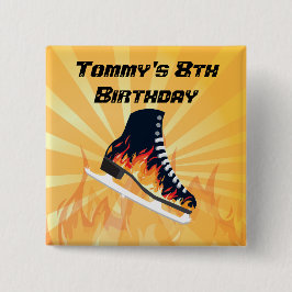 燃え立つアイススケートピン 缶バッジ