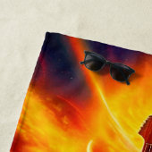 燃え立つエレキギター ビーチタオル (インサイチュ)