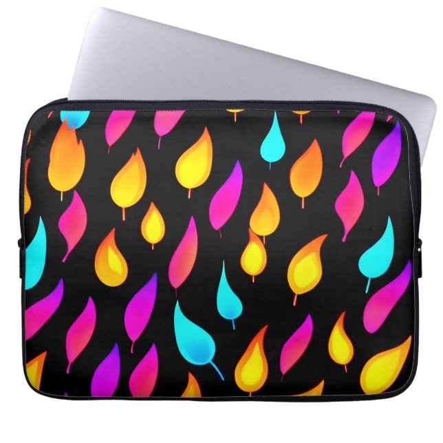 燃え立つ抽象芸術炎アート ラップトップスリーブ (正面)