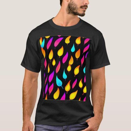 燃え立つ抽象芸術炎アート Tシャツ (正面)
