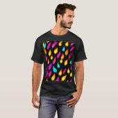 燃え立つ抽象芸術炎アート Tシャツ (正面フル)