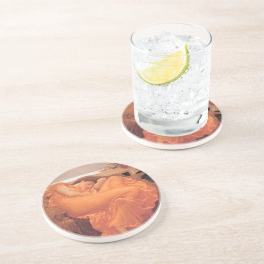 燃え立つ6月の砂岩飲み物のコースター コースター (側面)