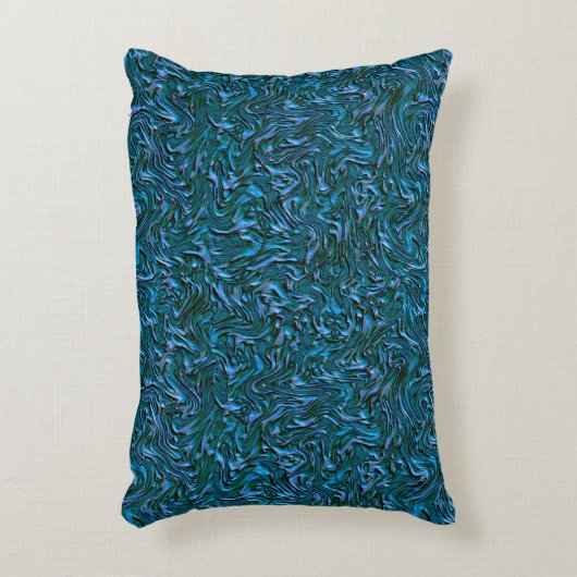 燃え素朴たカデットブルーのテクスチャ付き壁 アクセントクッション (正面(垂直))