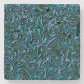 燃え素朴たカデットブルーのテクスチャ付き壁 ストーンコースター (正面)