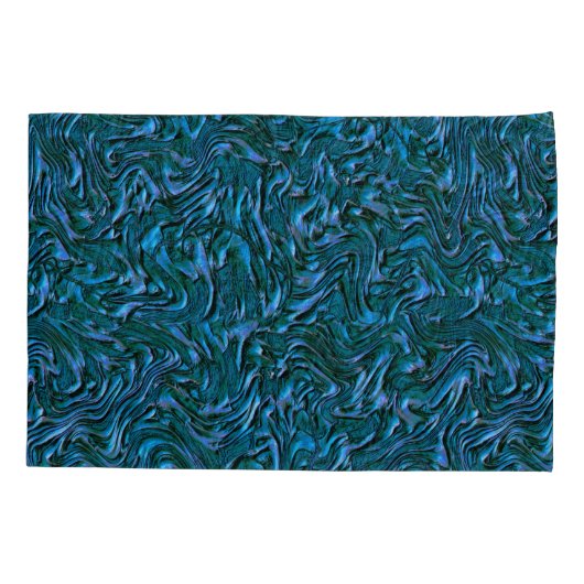 燃え素朴たカデットブルーのテクスチャ付き壁 枕カバー (裏面-左)