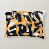 燃え風変わりたテープのメドレー、オレンジ色の白いスクラッチ アクセントクッション (裏面)