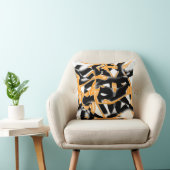 燃え風変わりたテープのメドレー、オレンジ色の白いスクラッチ クッション (椅子)