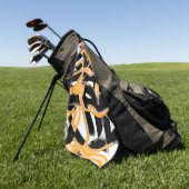 燃え風変わりたテープのメドレー、オレンジ色の白いスクラッチ ゴルフタオル (グリーン)