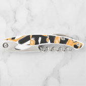 燃え風変わりたテープのメドレー、オレンジ色の白いスクラッチ ソムリエナイフ (正面)