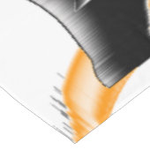 燃え風変わりたテープのメドレー、オレンジ色の白いスクラッチ テーブルクロス (アングル)