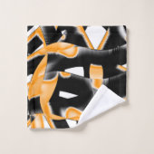 燃え風変わりたテープのメドレー、オレンジ色の白いスクラッチ バスタオルセット (ウォッシュタオル)