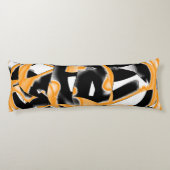 燃え風変わりたテープのメドレー、オレンジ色の白いスクラッチ ボディピロー (裏面)