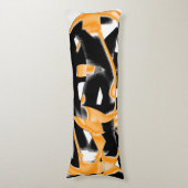 燃え風変わりたテープのメドレー、オレンジ色の白いスクラッチ ボディピロー (正面縦)